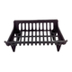 Black Grate is made of steel. Measure: 30" front width x 25 1/2" back width x 14 3/4" deep x 7" high.