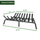 Black Steel 8-Bar Grate 28 1/2" Width x 17" Deep Dimensions