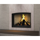 Valcourt Frontenac Wood Fireplace with Arched Masonry Trim and Herringbone Moulded Vermiculite Panels