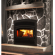 Valcourt LaFayette II Wood Fireplace with Black Door Overlay and Classic Style Faceplate Louver