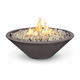 Cazo Narrow Ledge Concrete Fire Bowl in Chestnut Finish