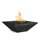 The Outdoor Plus Maya Square Wood Grain Concrete Fire Bowl Custom