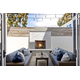 Outdoor Lifestyle Courtyard 36" Outdoor Gas Fireplace with Premium Traditional Brick interior in White and High Definition Logs