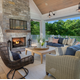 Outdoor Lifestyle Vesper 36" Herringbone Concrete Outdoor Gas Fireplace Installed