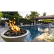Luna Round GFRC Concrete Fire Bowl by the pool