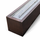 Eaves Rectangular Hammered Copper Fire Pit in top view