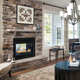 Outdoor Lifestyle Twilight Modern 36" Indoor/Outdoor See-Through Contemporary Gas Fireplace Shown with Black Glass Media and Contemporary Front
