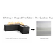 The Outdoor Plus Whitney L-Shaped Stainless Steel Fire Table