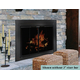 The Ardmore masonry fireplace door comes with trackless bi-fold doors and smoked tempered glass.  - Shown riser bar NOT installed