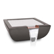Avalon GFRC Concrete Square Water Bowl in Chesnut