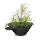 Cazo Powder Coated Steel Round Planter & Water Bowl In Black