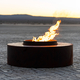 The Orbit Smokeless Fire Sculpture Corten Steel