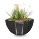 Luna GFRC Concrete Round Planter and Water Bowl In Black