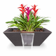 Maya GFRC Concrete Square Planter and Water Bowl In Chesnut