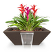 Maya GFRC Concrete Square Planter and Water Bowl In Chocolate