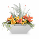 Maya Powder Coated Steel Square Planter and Water Bowl In White