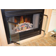 Nightwell ZC fireplace door with fully opened trackless bi-fold doors.