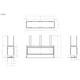 White Mountain Hearth Boulevard 48" Ventless Linear See-through Gas Fireplace Dimension