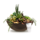 Sedona GFRC Concrete Round Planter and Water Bowl In Chocolate