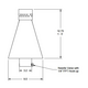 Black aluminum match lit tiki torch head diagram