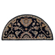 Half Round Black Hearth Rug 44" Long x 22" Wide HR1010
