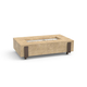 American Fyre Designs 60” Iron Saddle Fire Table Chat Height FyreStarter Bluetooth | 580-11-H7C in Travertine