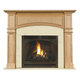 Arched Arlington Fireplace Mantel Surround Shown here in Maple Clearcoat with Creama Marfil Marble