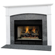 Arched Chestertown Fireplace Mantel Surround Shown here in Painted White with Grey Granite