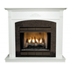 Arched Newport Fireplace Mantel Surround Shown here in Painted White with Black Granite and optional hearth base