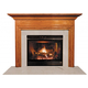 Cambridge Fireplace Mantel Surround Shown here in Oak with Cordovan finish and White Carrara Marble