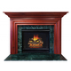 Delaware Fireplace Mantel Surround Shown here in Cherry with Cordovan finish and Green Marble