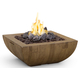 American Fyre Designs 36" Reclaimed Wood Bordeaux Square Fire Bowl Manual Flame Sensing | 430-M6C in French Barrel Oak (FO)