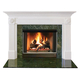 Georgetown Fireplace Mantel Surround Shown here in Painted White with Green Marble