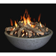 Gray With Black Wash Firebowl With Optional Arizona Weathered Oak Logs And Optional Lava Rock