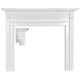 Newport Fireplace Mantel Surround Shown here in Oak with Cordovan finish and Crema Marfil Marble