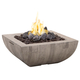 American Fyre Designs 36" Reclaimed Wood Bordeaux Square Fire Bowl Manual Flame Sensing | 430-M6C in Silver Pine (SP)