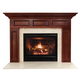 Washington Fireplace Mantel Surround Shown in Cherry Mahogany Crema and Marfil Marble
