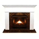 Biltmore Fireplace Mantel Surround Shown here in Painted White with Crema Marfil Marble