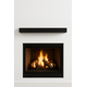 Powder Coat Steel Mantel Shelf By Design Specialties over a Direct Vent Fireplace