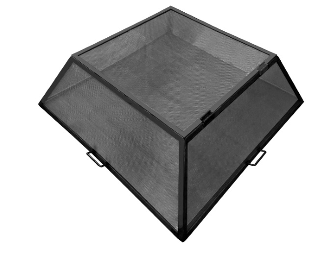Square Metal Fire Pit With Grate, Square Fire Pit Insert With Bottom Bracket